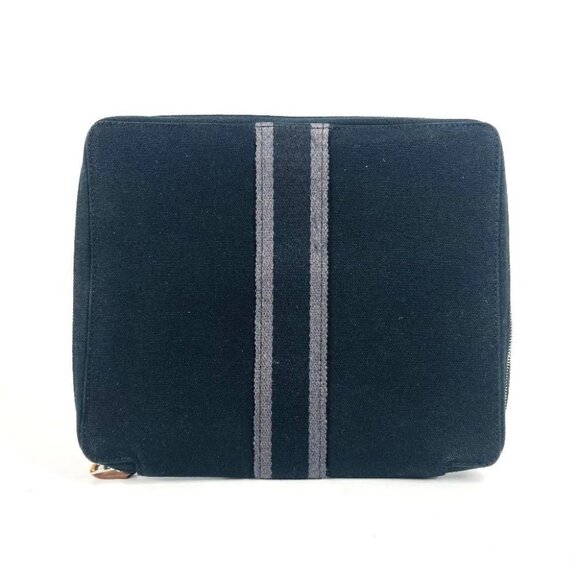 HERMES Fourre Tout Multi-pouch Makeup pouch Jewelry case Pouch cotton Black - Picture 1 of 16